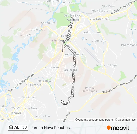 ALT 30 Bus Line Map