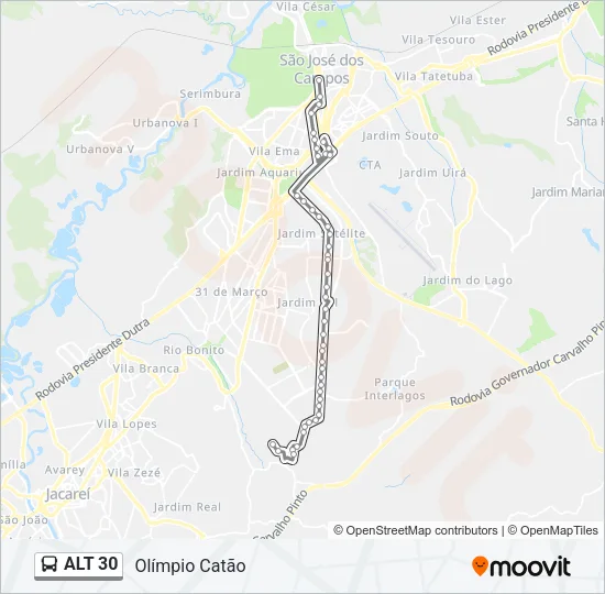 ALT 30 Bus Line Map