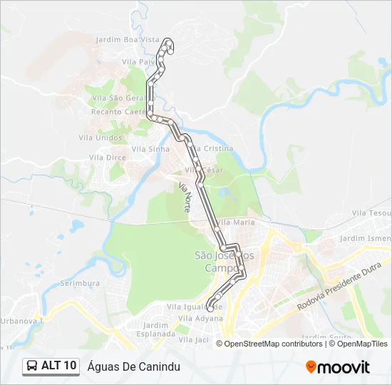 ALT 10 Bus Line Map