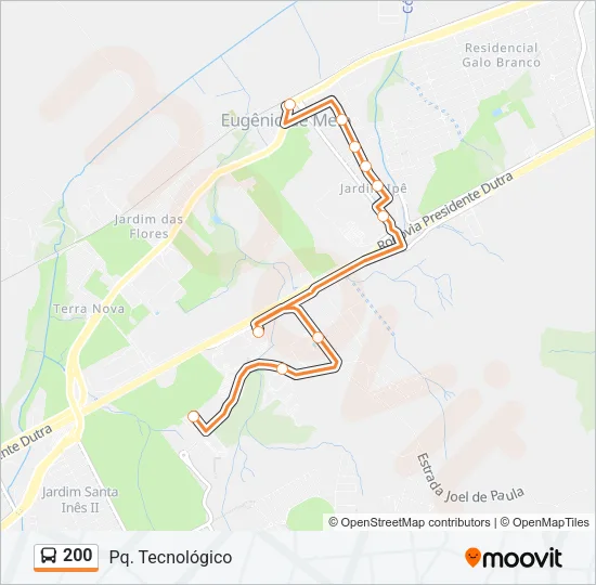 200 Bus Line Map