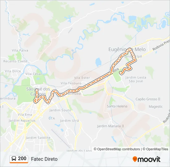 200 Bus Line Map
