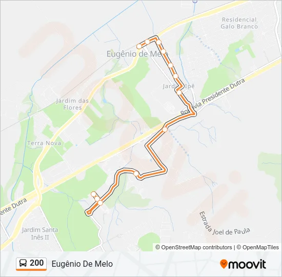 200 Bus Line Map