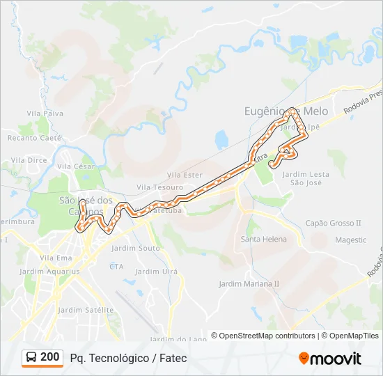200 Bus Line Map