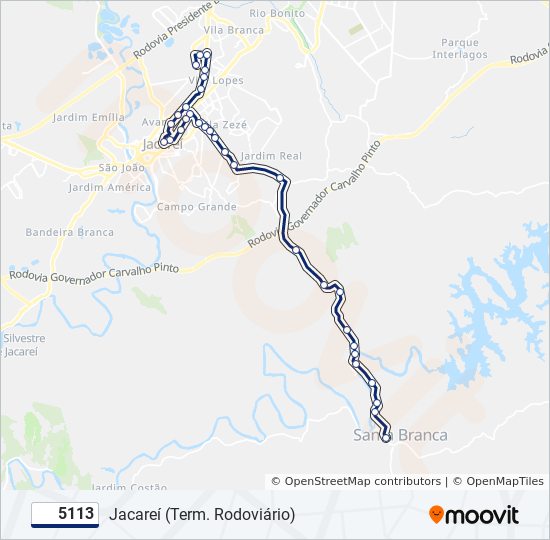 Mapa de 5113 de autobús