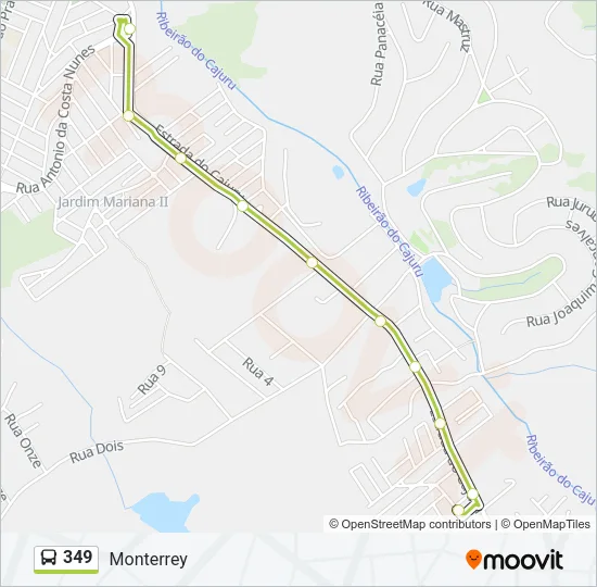 349 Bus Line Map