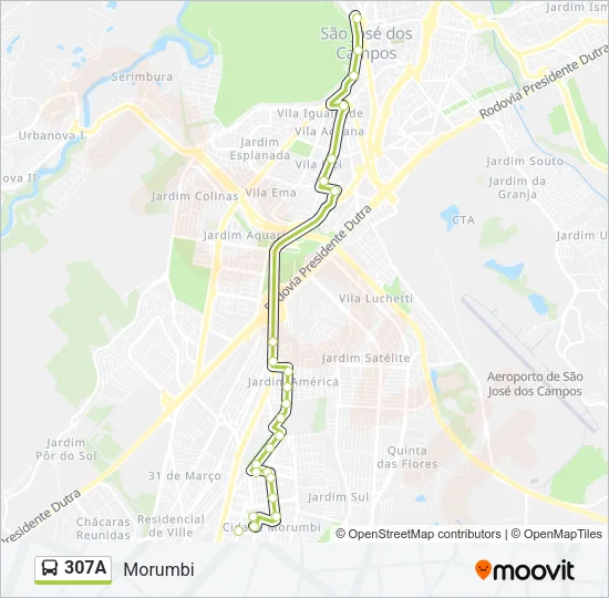 307A Bus Line Map