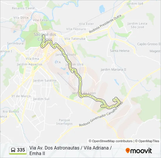 335 Bus Line Map