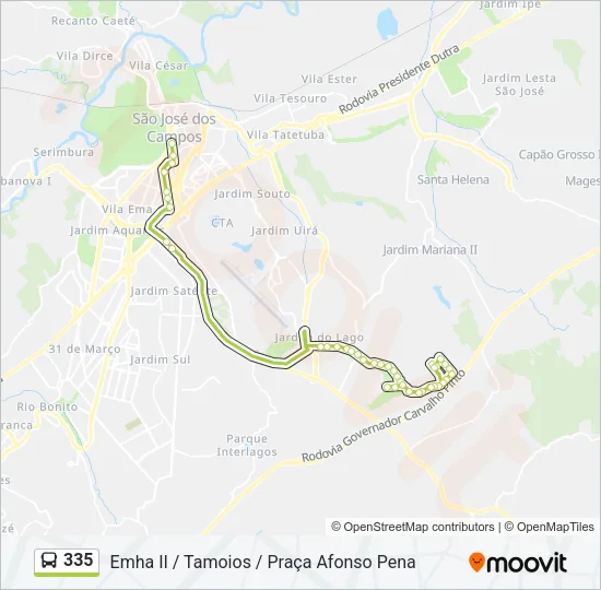 335 Bus Line Map