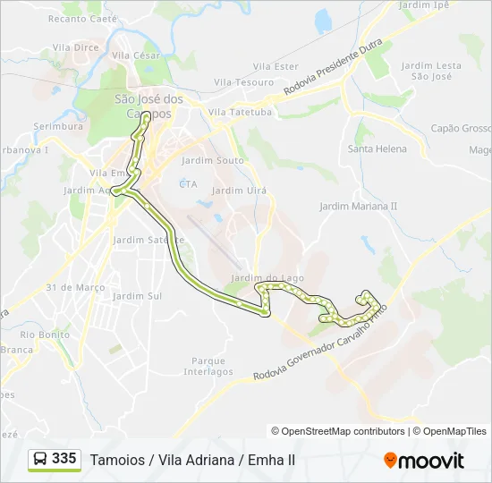 335 Bus Line Map