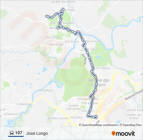 107 Bus Line Map