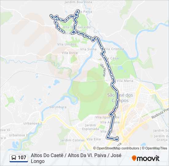 Mapa de 107 de autobús