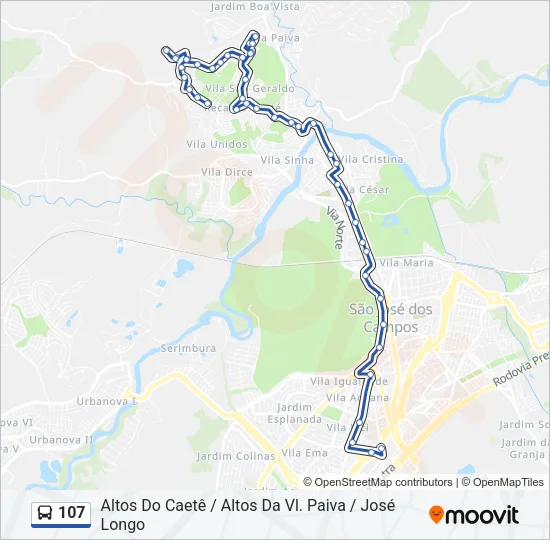 107 Bus Line Map