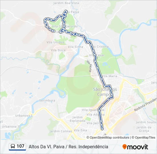 107 Bus Line Map