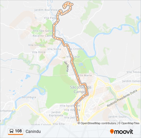 108 bus Line Map