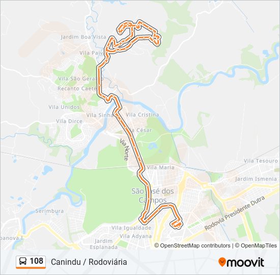 108 bus Line Map