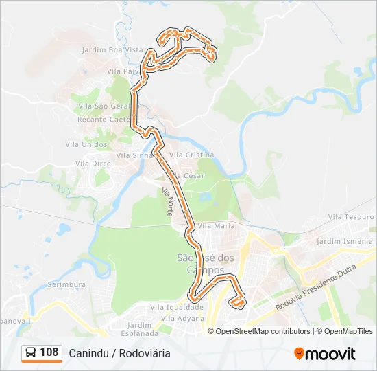 108 Bus Line Map