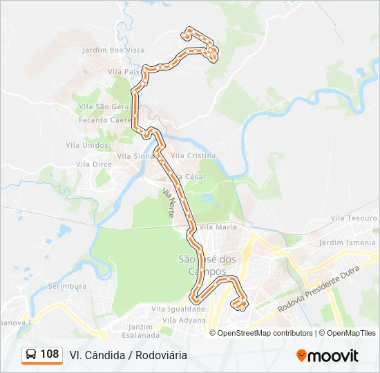 108 Bus Line Map