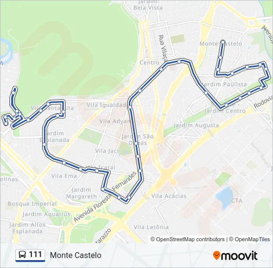 111 Bus Line Map