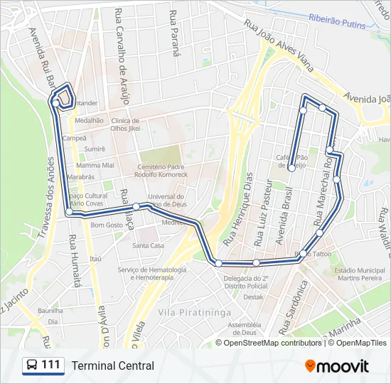 111 Bus Line Map