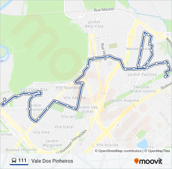 111 Bus Line Map