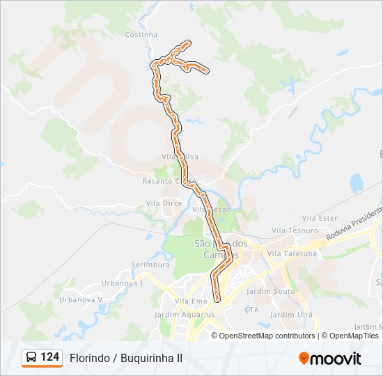 124 bus Line Map