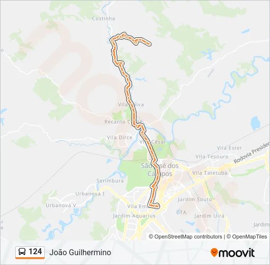 124 Bus Line Map
