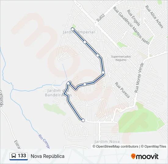 133 Bus Line Map
