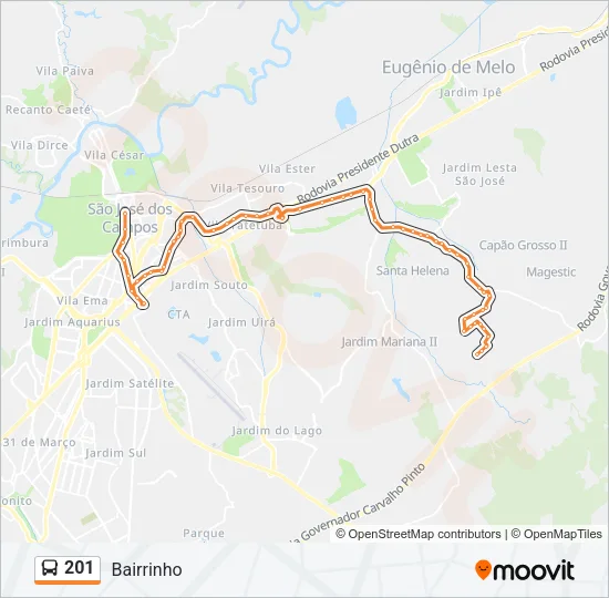 201 Bus Line Map