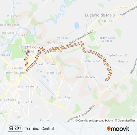 201 bus Line Map