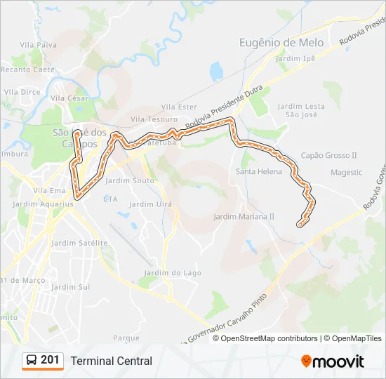 201 Bus Line Map