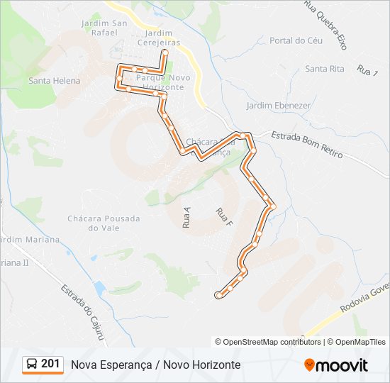 Mapa de 201 de autobús