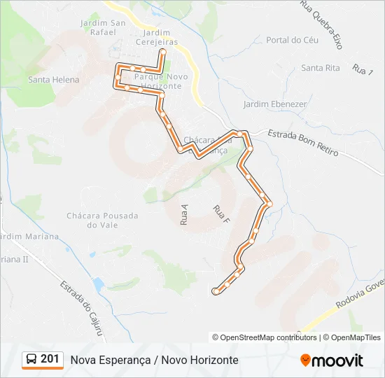 201 Bus Line Map