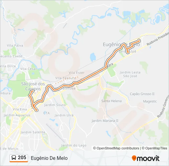 205 Bus Line Map