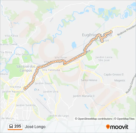 205 Bus Line Map