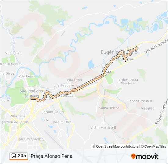 205 Bus Line Map