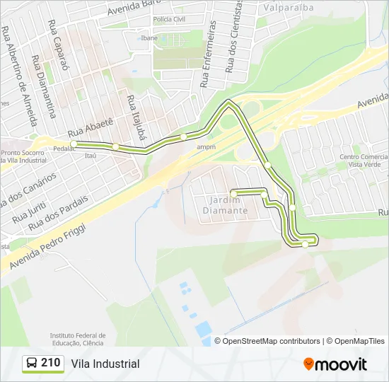 210 Bus Line Map
