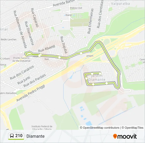 210 Bus Line Map