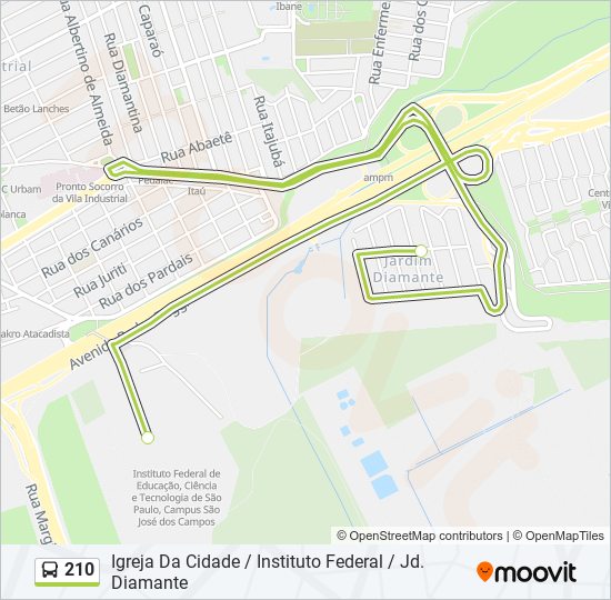 210 bus Line Map