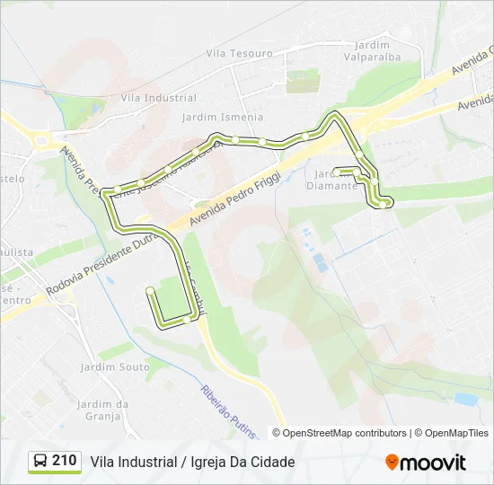 210 Bus Line Map