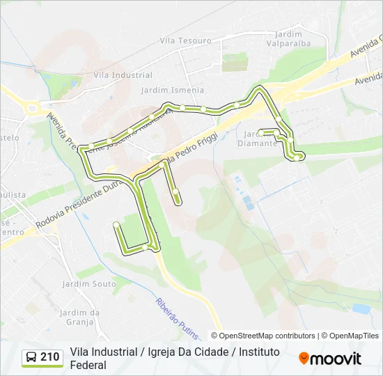 210 Bus Line Map