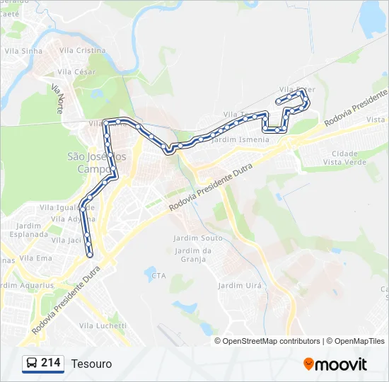 214 Bus Line Map