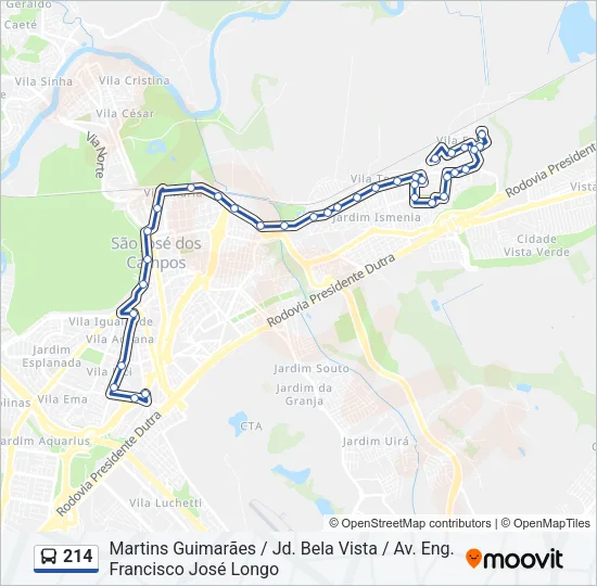 214 Bus Line Map