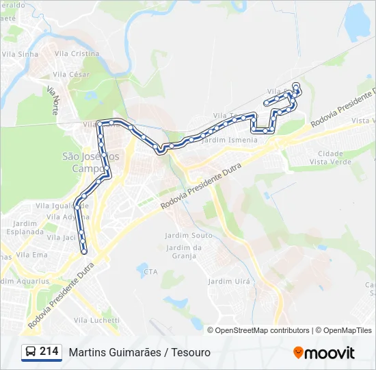 214 Bus Line Map