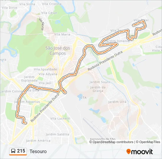 215 Bus Line Map