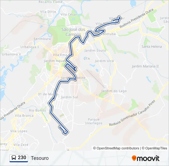230 Bus Line Map