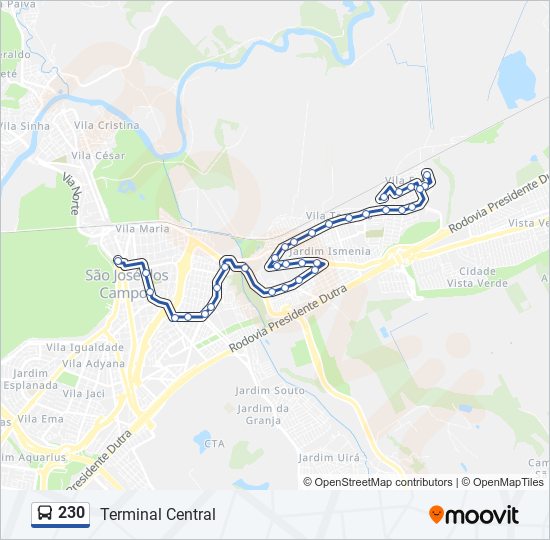 Mapa de 230 de autobús