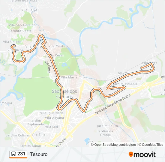 231 Bus Line Map