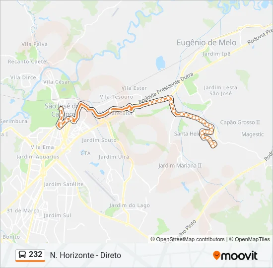 232 Bus Line Map