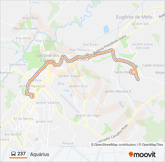 Mapa de 237 de autobús