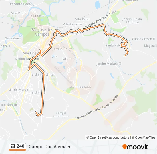 240 Bus Line Map